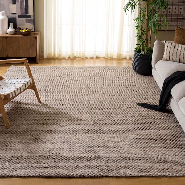 Vermont 8 ft. x 10 ft. Sand/Ivory Pebble Weave Washable Area Rug