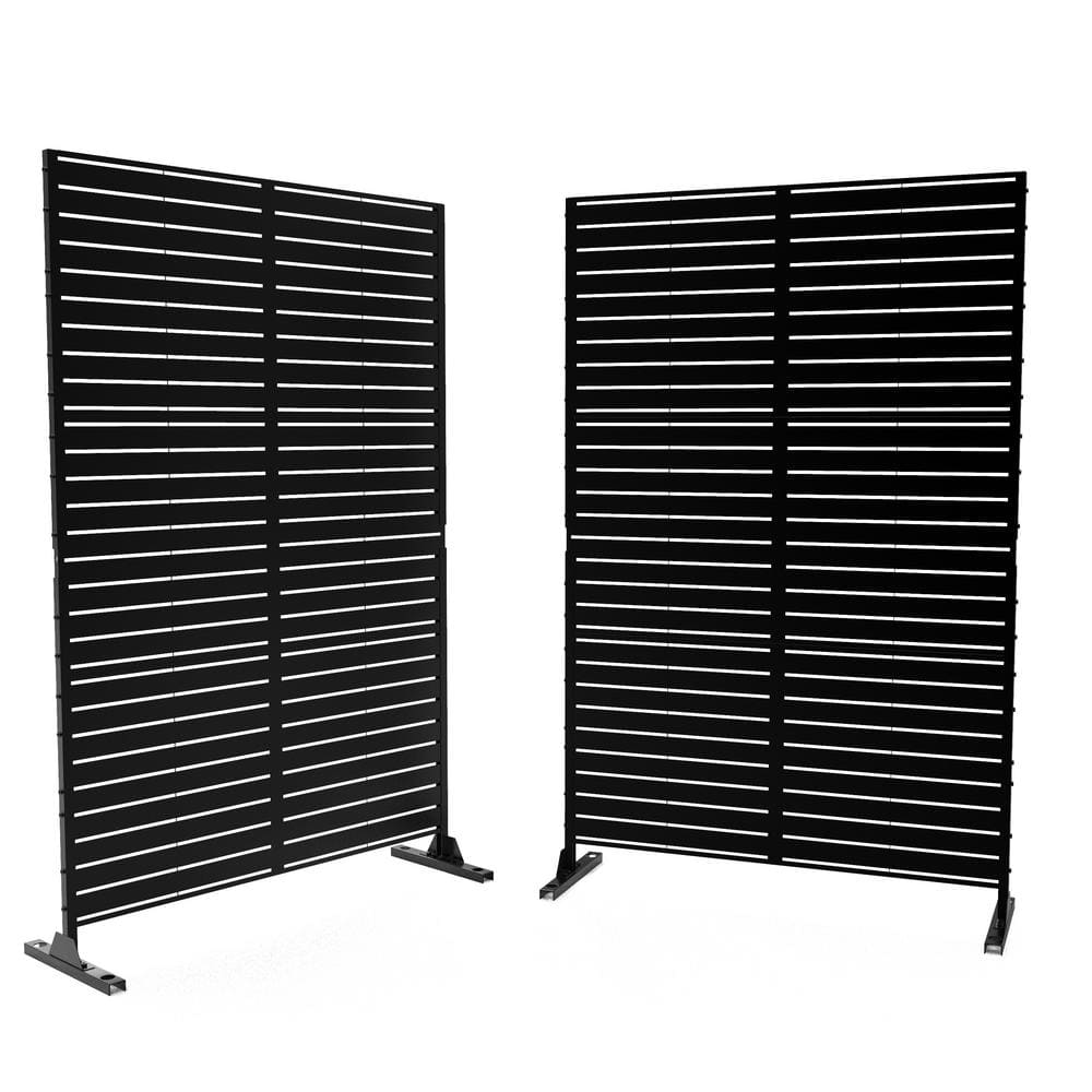 76 in. x 47 in. Privacy Metal Screen Garden Screen Panels in Black (2-Pack) price history on PriceWatchPro