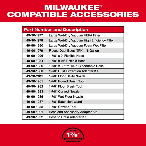 Milwaukee - M18 FUEL 6 Gal. Cordless Wet/Dry Shop Vacuum & Rocket Dual Power Tower Light w/M18 High Output 6.0Ah Batteries (2-Pack)