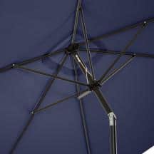 Navy Blue Rectangular Steel Patio Umbrella with Crank and Tilt