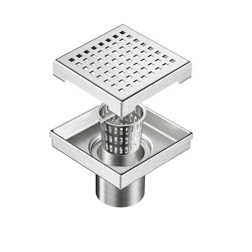 4 in. x 4 in. Stainless Steel Square Shower Drain with Square Pattern Surface price history on PriceWatchPro