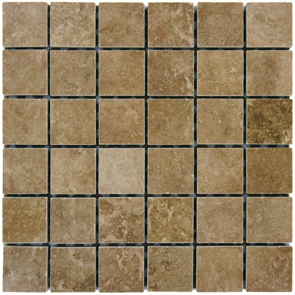 12" Square Floor Tile MSI NTRA1212 Travertino Matte Visual - Wood 