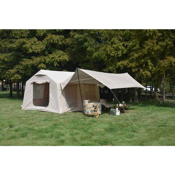 Tenleaf 9.8 ft. x 13 ft. Beige Easy Setup Waterproof and