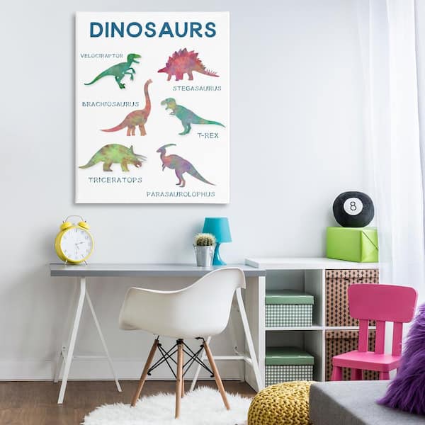 Simple Educational Dinosaurs by CAD Designs Unframed Animal Graphic Art Print 48 in. x 36 in.