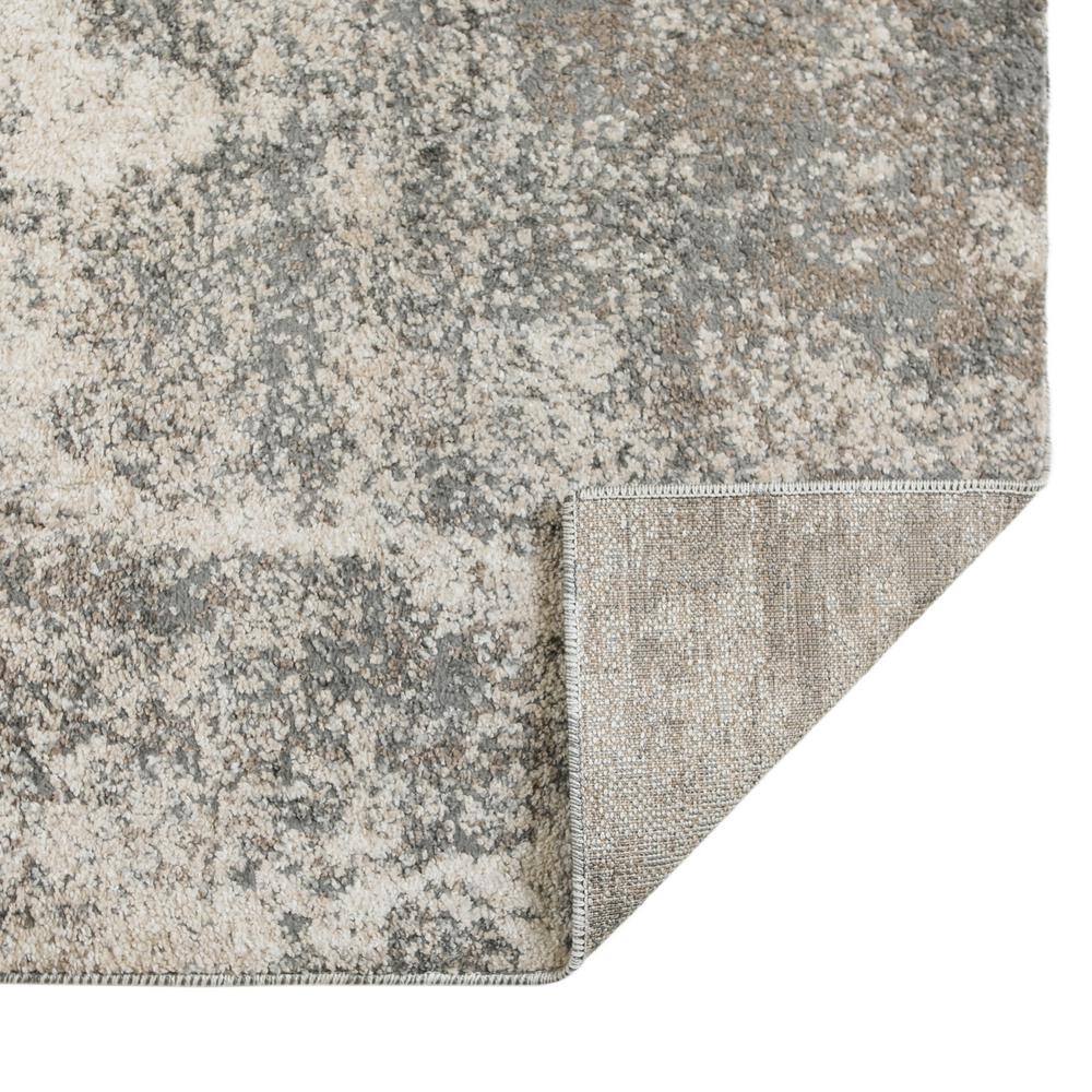 Elysian Abstract Gray and Beige Easy-Care Synthetic Area Rug 5' x 7'