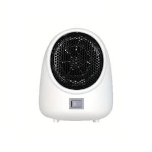 500-Watt 7 in. White Electric Portable Ceramic Mini Fan Heater