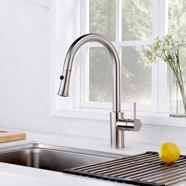 Wisewater Kitchen Faucet with Sprayer, Rotatable Wall-Mount Taps for kitchen  sink