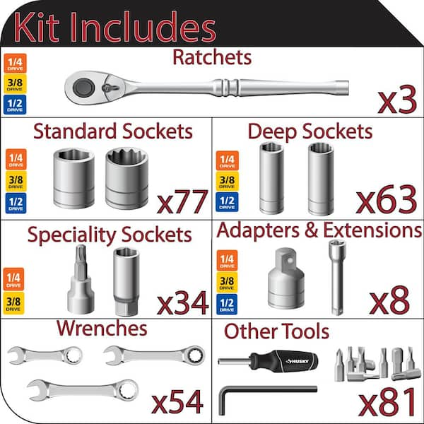 Mechanics Tool Set in EVA Trays (320-Piece)