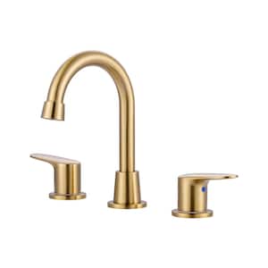 8 in. Widespread Bathroom Sink Faucet with 2-Handles in Brushed Gold
