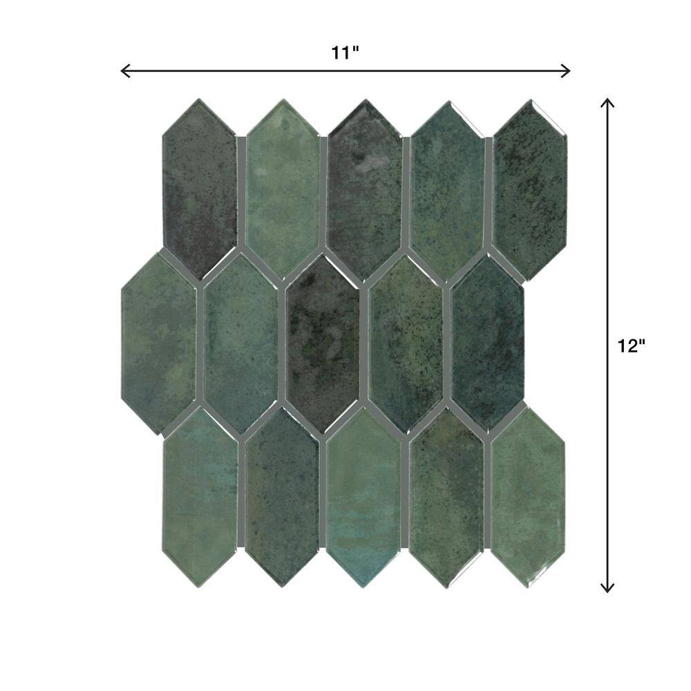 Miramo Reef Green Glazed Ceramic Picket Wall Mosaic Tile