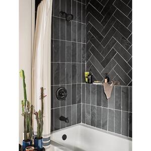 Banbury 1-Handle 1-Spray Trim Kit Tub and Shower Faucet in Matte Black (Valve and Handles Included)