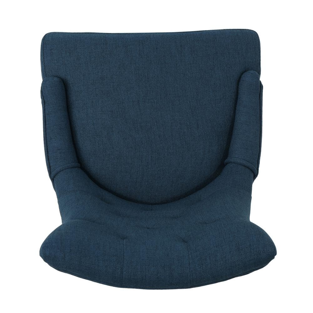 Navy Blue Fabric Swivel Armless Office Chair