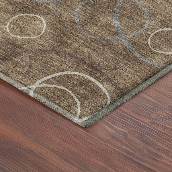 Mayfield Premium Machine Washable Abstract AMF2408 Brown 5 ft. x 7 ft. 6 in. Area Rug