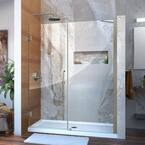 DreamLine Unidoor 28 in. x 72 in. Frameless Hinged Shower Door in ...