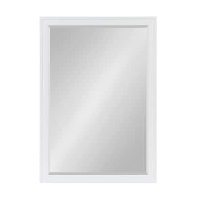 Bosc 23.5 in. W x 35.5 in. H Framed Rectangular Beveled Edge Bathroom Vanity Mirror in White