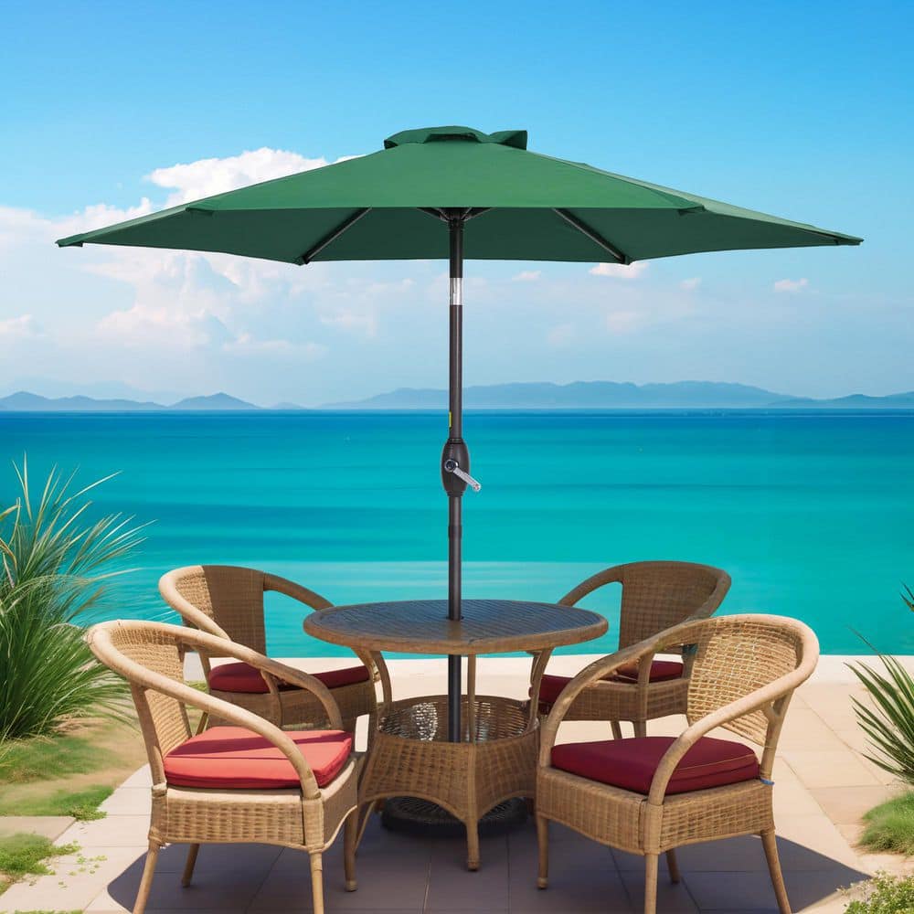 7.5 ft. Round Patio Umbrella with UV Protection, Easy Tilt, and Wind-Resistant Features in Dark Green price history on PriceWatchPro