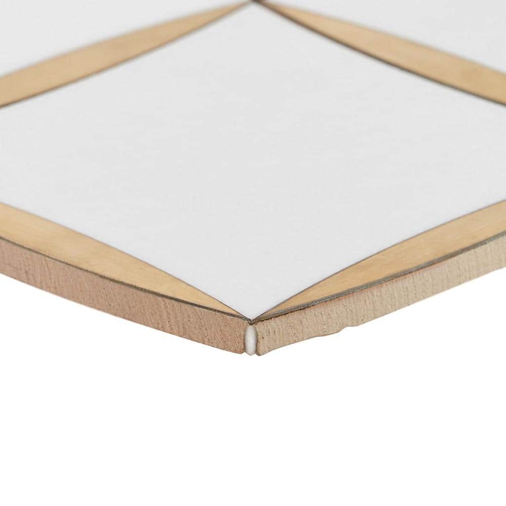 Verity 12" x 12" Polished White and Gold Marble Mosaic Tile