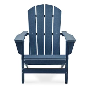 Classic Navy Folding Plastic Adirondack Chair (Set of 2)