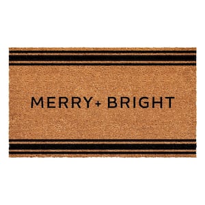 French Stripe Merry + Bright Doormat 24" x 48"