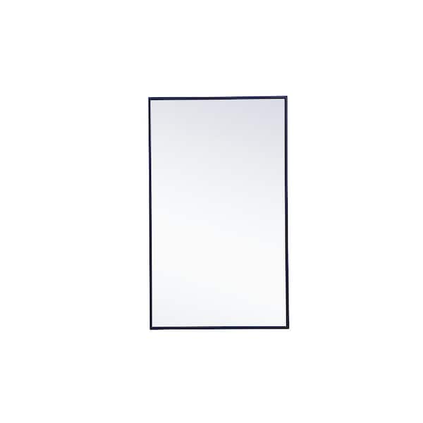 Unbranded Medium Rectangle Blue Modern Mirror (40 in. H x 24 in. W)