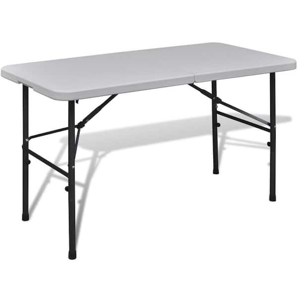 cenadinz Foldable 48 in. HDPE White Plastic Picnic Table