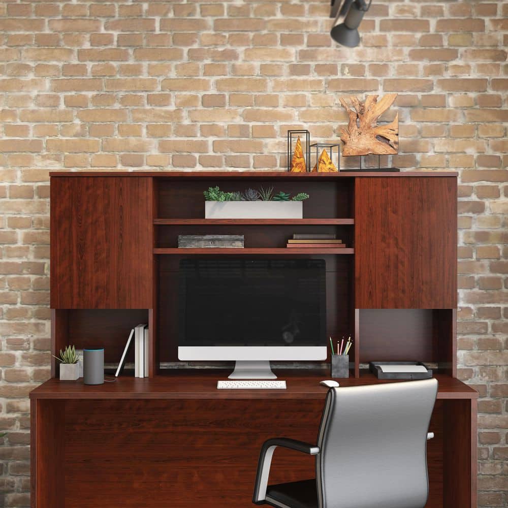 Classic Cherry 72" Engineered Wood Office Storage Hutch