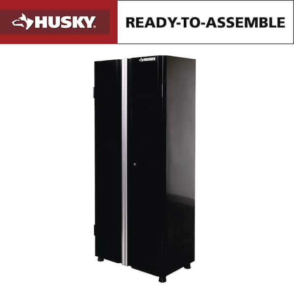 Ready-to-Assemble 30.5 in. W x 72 in. H x 18.3 in. D 24-Gauge 3-Shelf Steel Freestanding Cabinet in Black