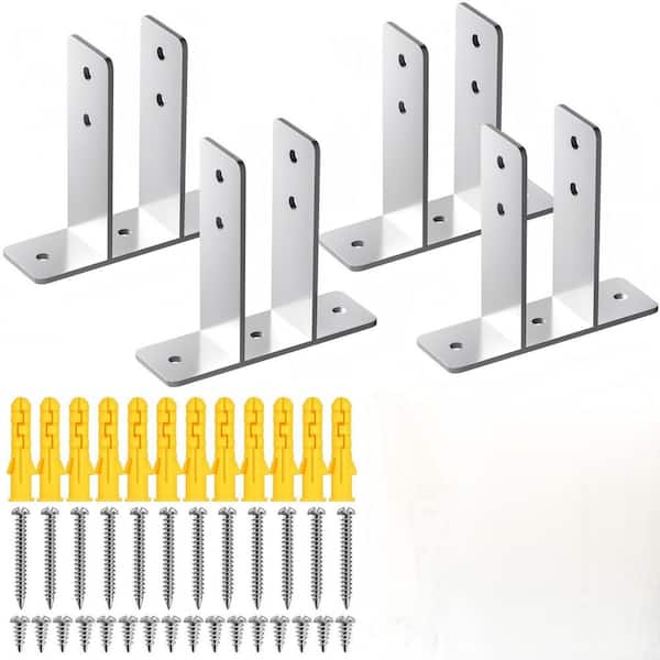 4 Piece Urinal Screen Brackets in Polished Chrome for 1 in. Panels Included Bath Fasteners Restroom Partition Hardware