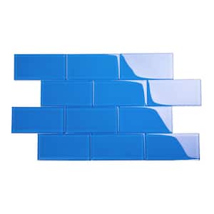 Cobalt Blue 3 in. x 6 in. x 8mm Glass Subway Tile (5 sq. ft./Case)