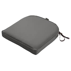 Montlake Light Charcoal Grey 20 in. W x 20 in. D x 2 in. Thick Rounded Back Square Outdoor Seat Cushion