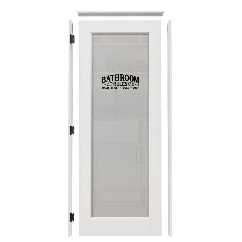 30 in. x 80 in. 1-Lite Frosted Glass Right White Solid Core Glass Single Prehung Interior Door+ Quick Assemble Jamb price history on PriceWatchPro