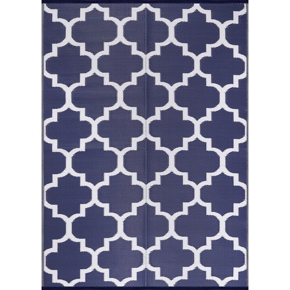 Beverly Rug 6 X 9 Blue White Lightweight Moroccan Trellis