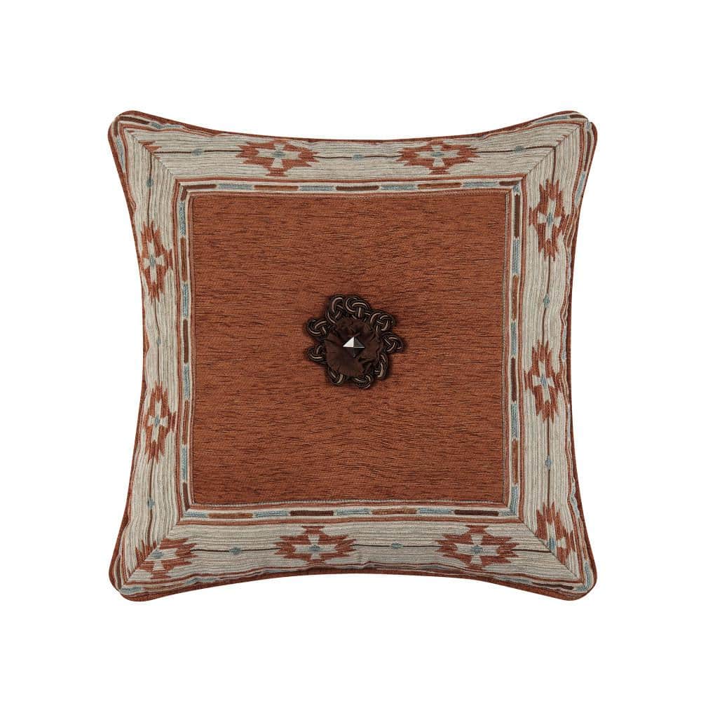 Jefferson Clay Polyester Southwest 18 in. Square Decorative Throw Pillow 18