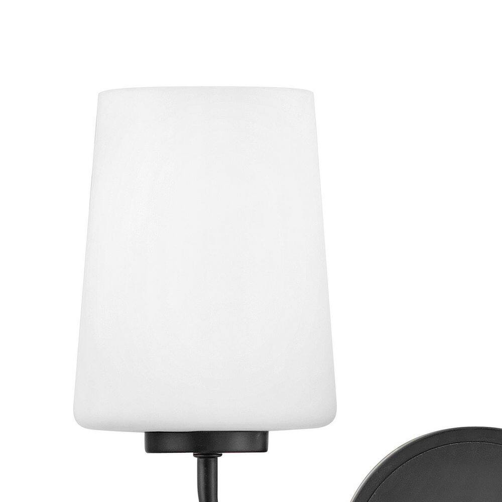 Lark Fitz 2-Light Black Dimmable Vanity Light with Etched Opal Shade