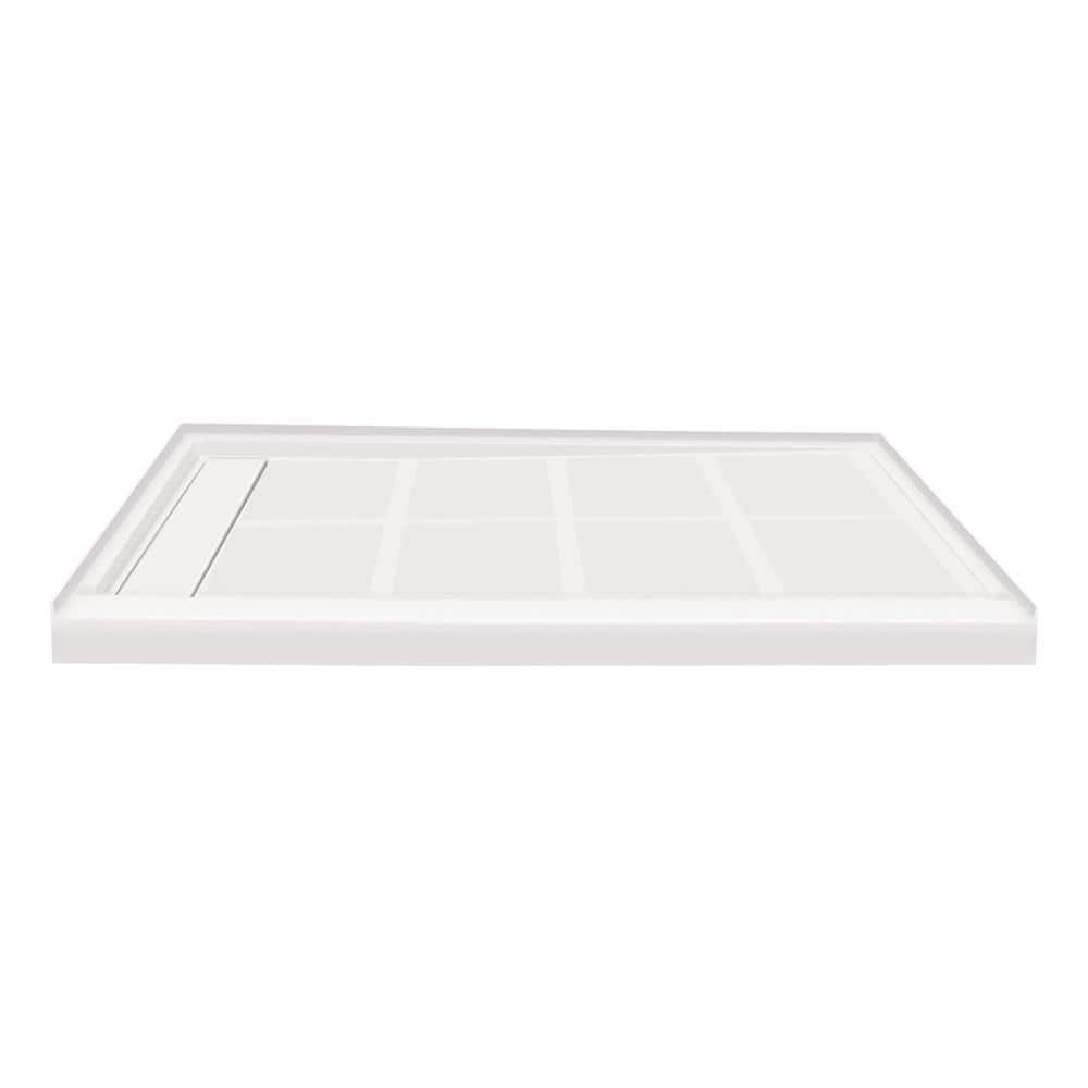 White Rectangular 36'' x 48'' Shower Base with Left Drain