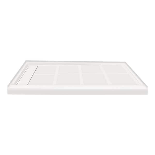 Transolid Linear 36 in. x 48 in. Single Threshold Shower Base in White