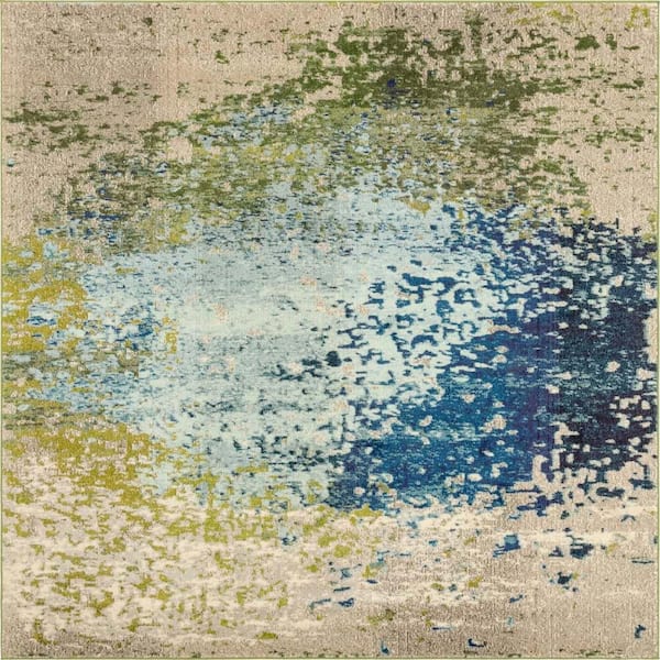 Unique Loom Estrella Vella Blue 8' 0 x 8' 0 Area Rug