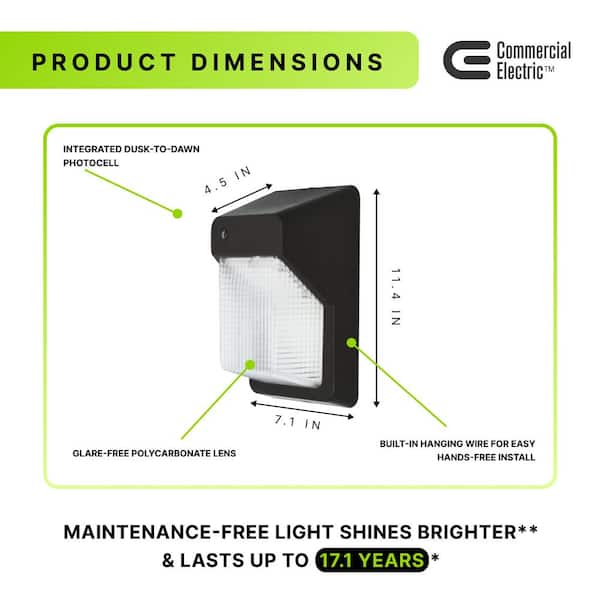 Commercial Electric 150W Equivalent Integrated LED Bronze Outdoor