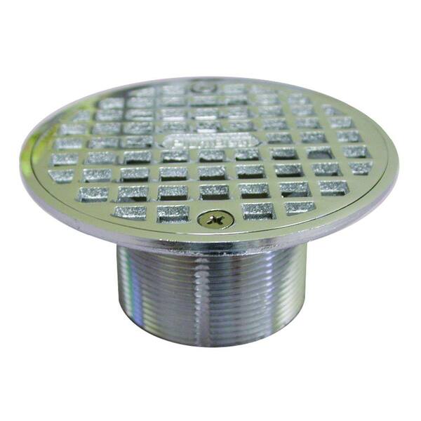 Jones Stephens 2 In Brass Spud With 4 In Dia Round Cast Strainer In Chrome D The Home Depot