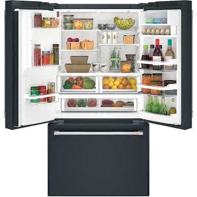 27.8 cu. ft. Smart French Door Refrigerator with Hot Water Dispenser in Matte Black, Fingerprint Resistant ENERGY STAR