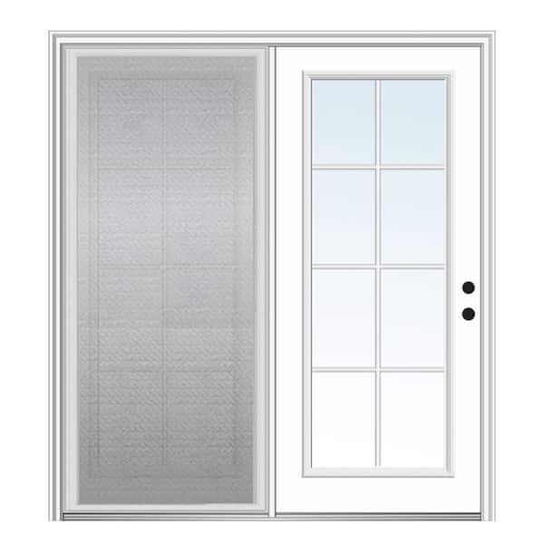 MMI DOOR 60 in. x 80 in. Full Lite Primed Steel Stationary Patio Glass Door Panel with Screen