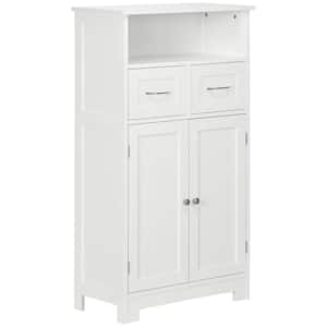 23.5 in. W x 11.75 in. D x 42.75 in. H White Linen Cabinet with Drawers and Adjustable Shelf
