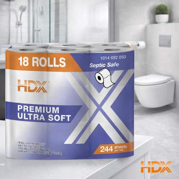 HDX Premium Ultra Soft 2-Ply Toilet Tissue (244-Sheets Per Roll-18
