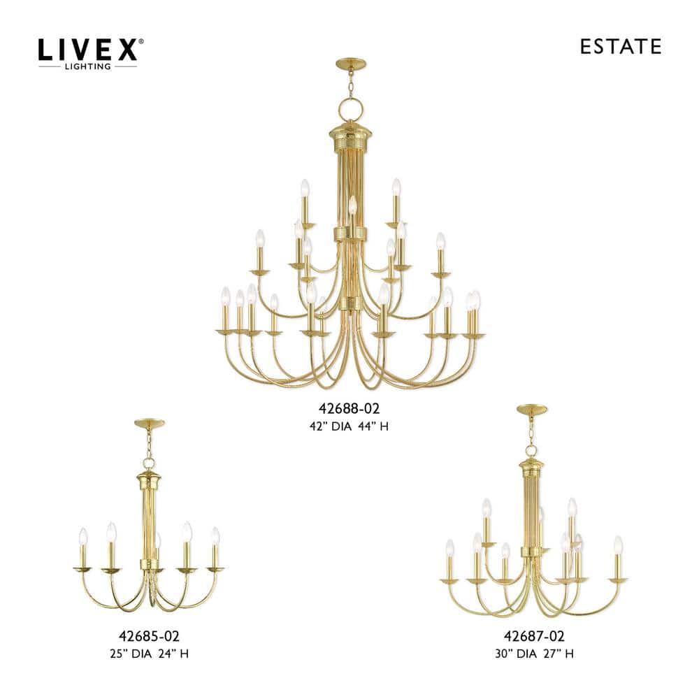 Elegant Polished Brass 5-Light Traditional Chandelier