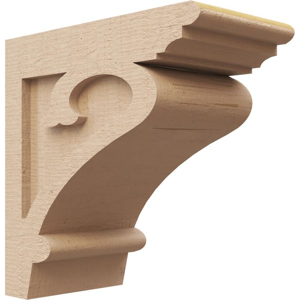 Ekena Millwork 6 in. x 12 in. x 12 in. Classic Mayflower Rough Cedar Woodgrain TimberThane Corbel, Primed Tan