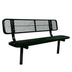 In-Ground 6 ft. Black Diamond Commercial Park Bench with Back