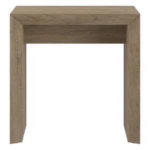 Oswin 22 in. Antiqued Gray Oak Rectangular MDF Top End Table