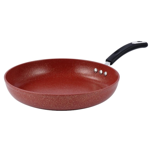 Ozeri 12 in. Stone Frying Pan with 100% APEO and PFOA-Free Stone-Derived Non-Stick Coating from Germany in Red Clay