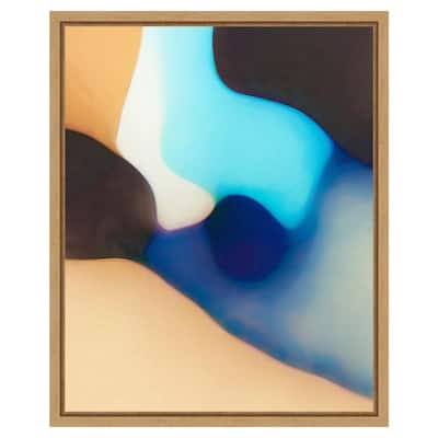 Interlocking Colors VIII by Alonzo Saunders 16 in. W x 20 in. H. Canvas Wall Art Print Framed in Brown