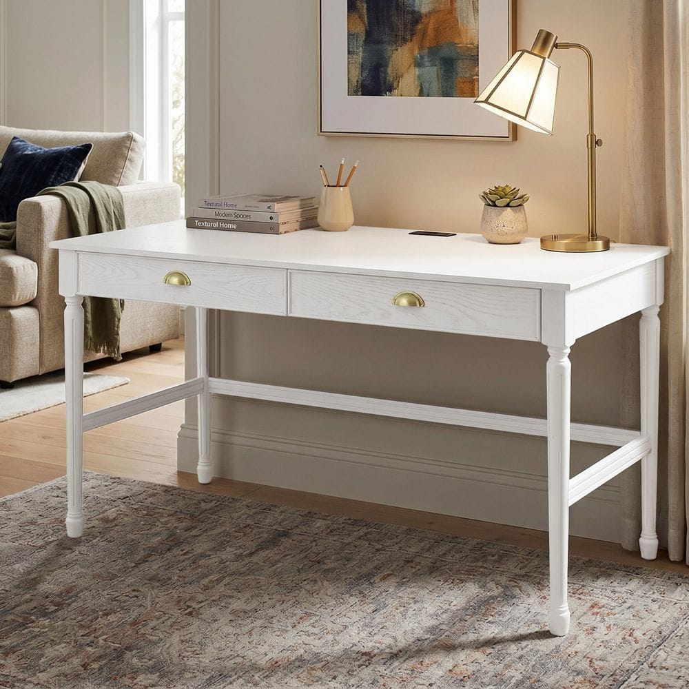 CHRISTOPHER KNIGHT HOME Cirox Country 60 in. Rectangle White Wood 2 ...